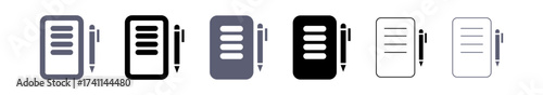 Set of edit text and document file vector illustration