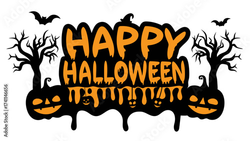 Happy halloween text 