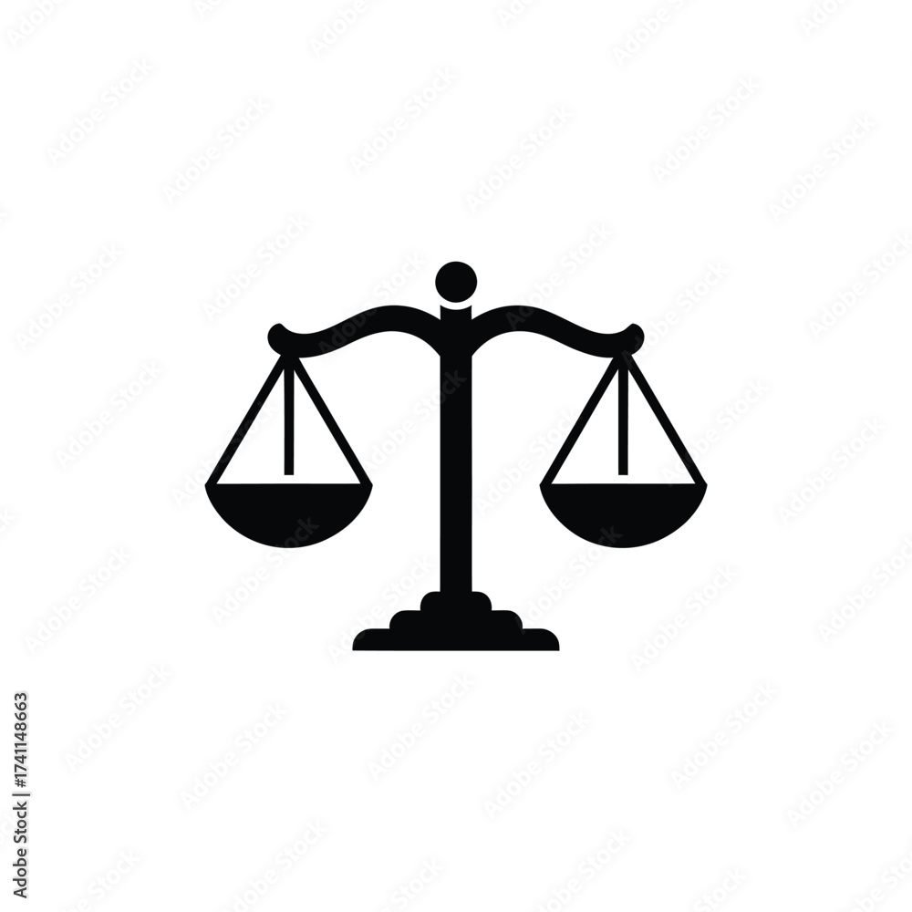 custom made wallpaper toronto digitalBlack silhouette of a justice scale against a white background