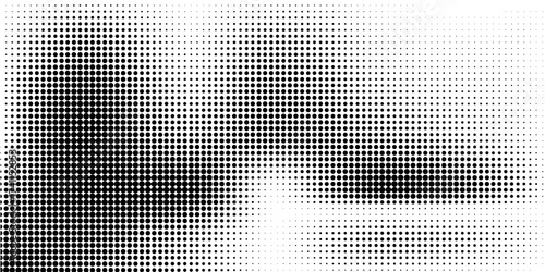 Halftone gradient. Dotted gradient, smooth dots spraying and halftones dot background seamless horizontal geometric pattern vector template set