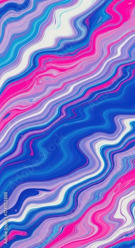 Vibrant Abstract Swirls in Pink Blue Purple and White Design