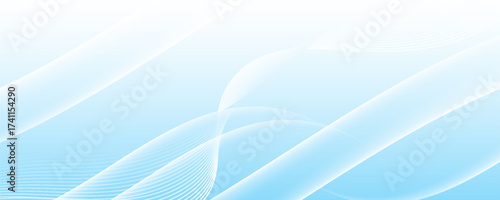 Abstract white wavy glowing lines on a blue background. Futuristic digital high-technology pattern. Health Care concept. Vector