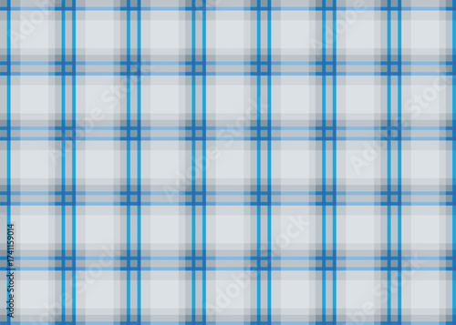 Light gray and blue seamless tartan plaid fabric design