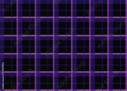 Dark purple and black tartan plaid seamless fabric texture