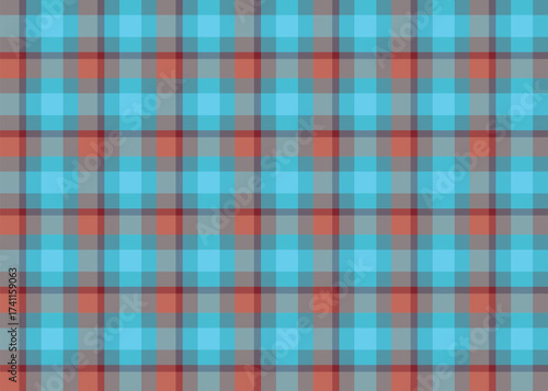 Light blue red grey plaid seamless tartan check pattern design
