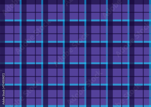 Bold purple and blue tartan plaid seamless textile pattern