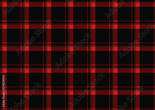 Classic red and black tartan plaid seamless fabric texture pattern