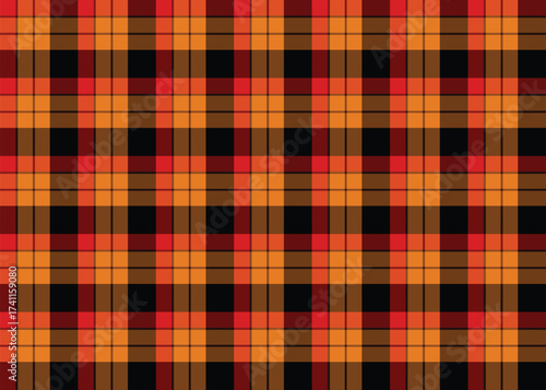 Red orange brown tartan plaid seamless textile pattern background