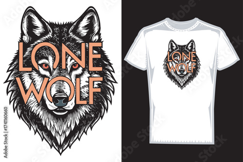 Vector Wolf T shirt Design