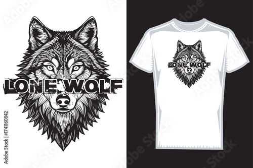 Vector Wolf T shirt Design