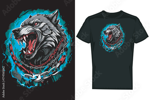 Vector Wolf T shirt Design