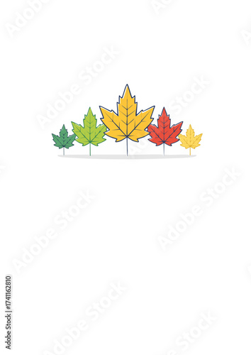 Autumn Maple Leaf Color Gradient Graphic for Design