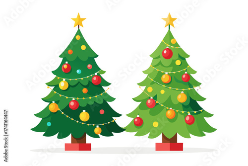 Christmas Tree Icon, festive holiday symbol, isolated vector