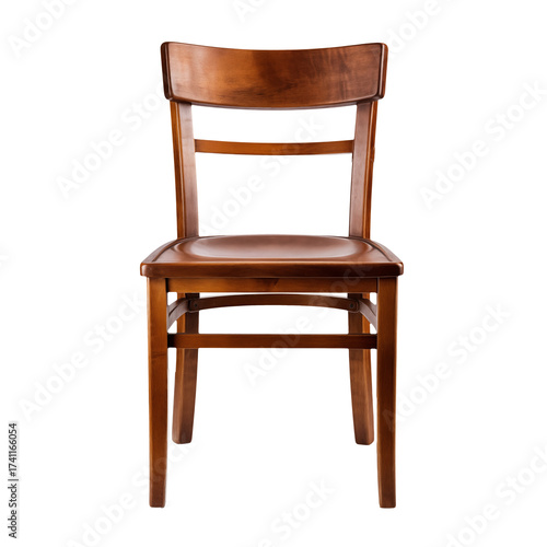 Wooden Dining Chair – Classic Design, Isolated Transparent Background