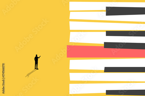 Businessman think different way. concept of leadership, planning, strategy, and success
