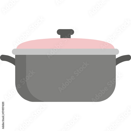 Cooking Pot with Handle Vector Icon with Transparent Background