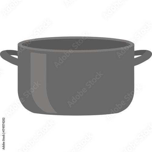 Metal Cooking Pot with Handle Vector Icon Transparent Background