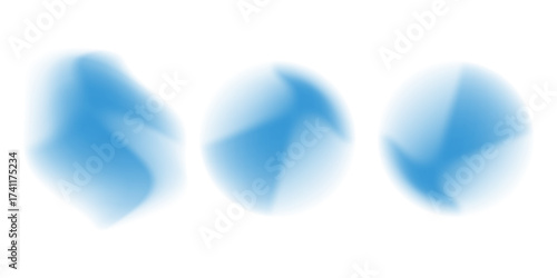 Abstract gradient blur colors, smoothly blue and green. The liquid and fluid shapes in dynamic visual effect. Flat vector illustration isolated on white background.