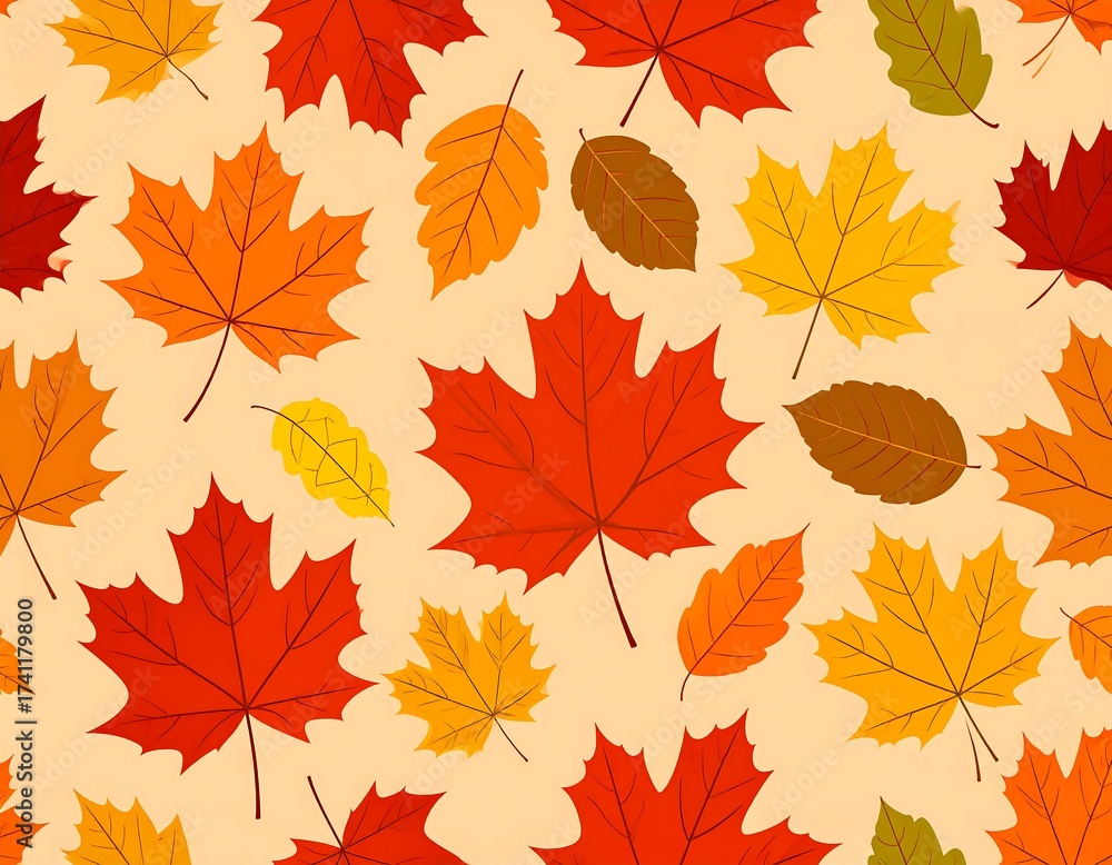 Fototapeta premium Autumn leaves pattern (1)