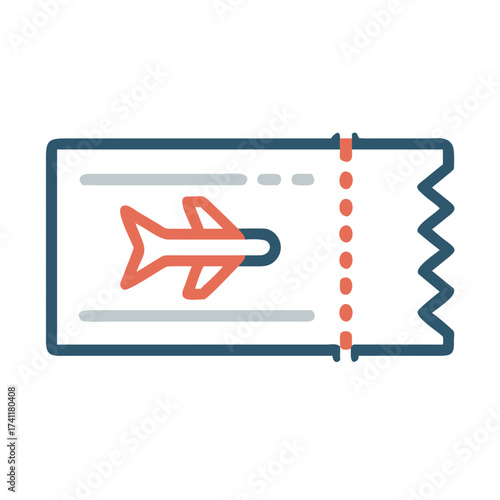Airplane ticket icon with a simple design for travel and transportation themes