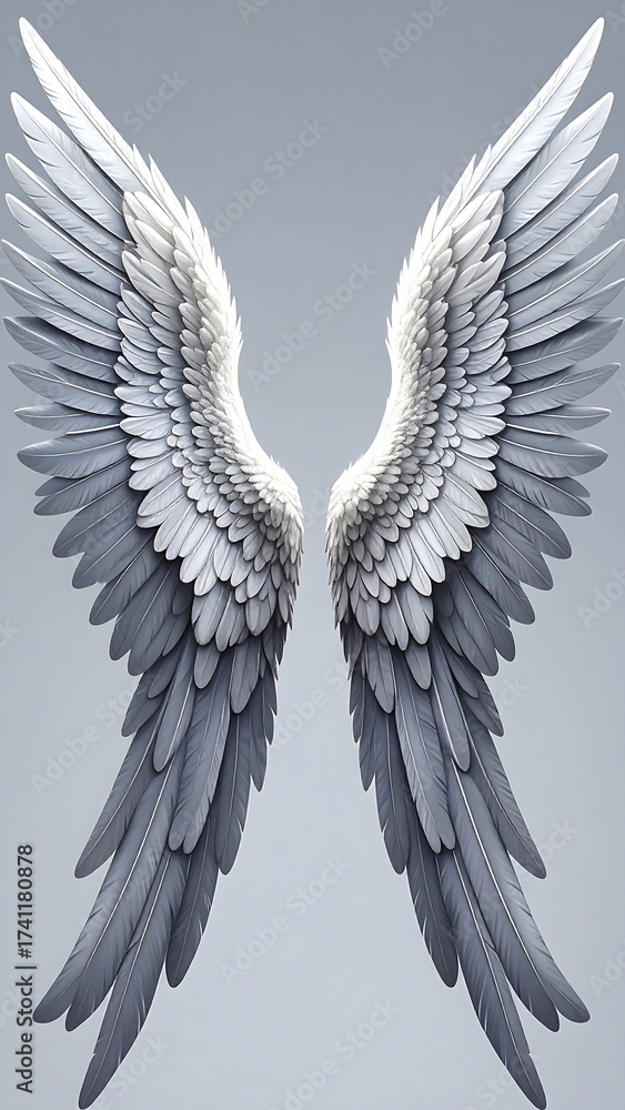 Fototapeta premium Pair of detailed angel wings