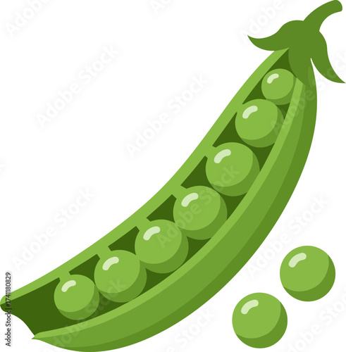 green peas on a white background