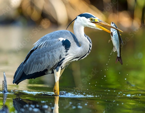 Heron with Fish