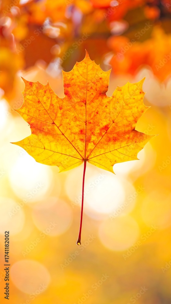 Fototapeta premium Autumn maple leaf in soft focus