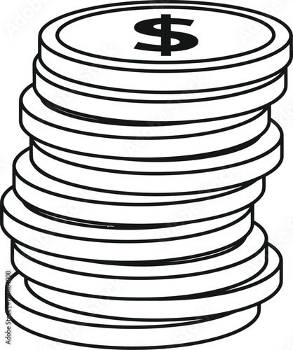 Stack of shiny dollar coins representing savings and financial growth