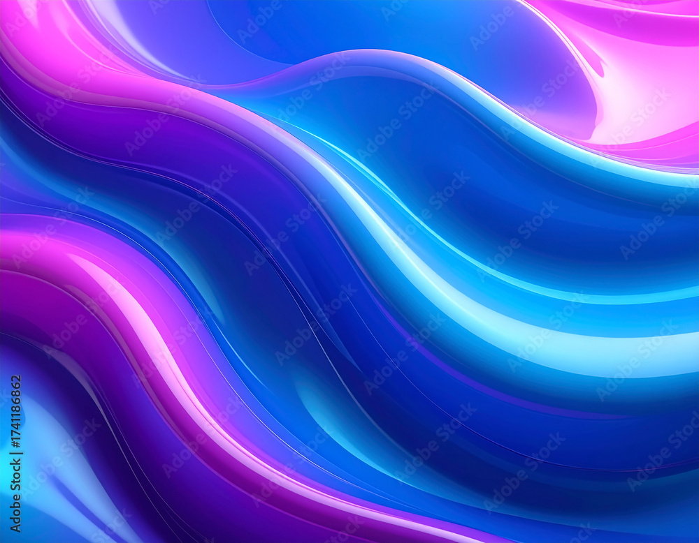Naklejka premium Abstract Gradient Fluid Texture Background – Colorful Digital Waves