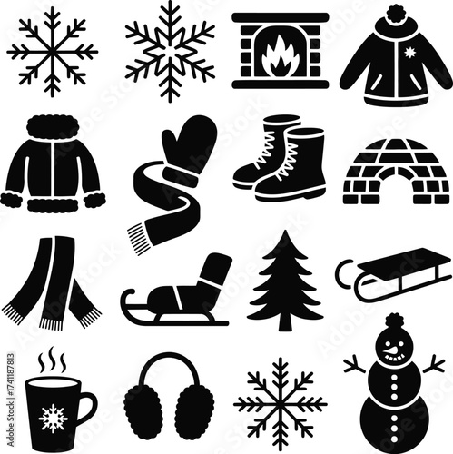all bundle Black Vector Silhouette design