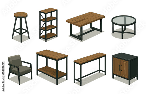 Medieval icons set: armor, spear, castle, globe, hourglass, book, cross, map.