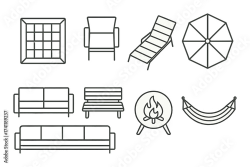 Construction icons set: tools, equipment, and safety symbols.