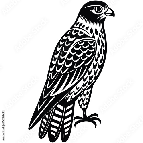 Falcon Line Art Vector Illustration, Falcon Vector Falcon concept,Falcon cartoon,Falcon icon,Falcon art,Falcon topics