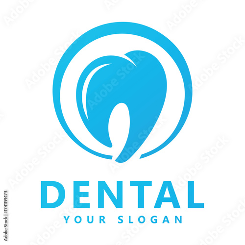 Dental concept logo design template