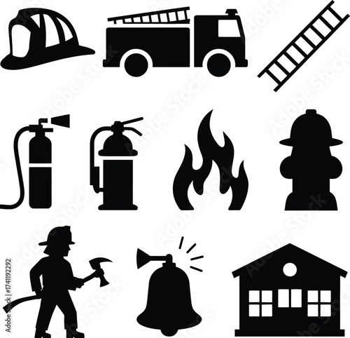 all bundle Black Vector Silhouette design