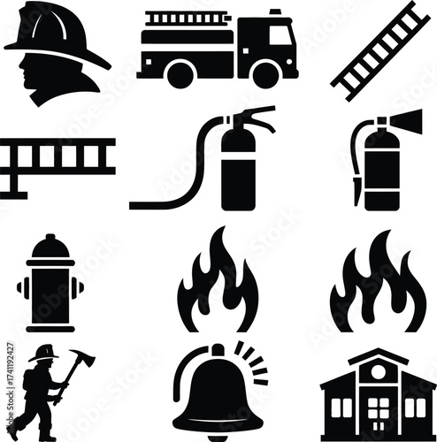 all bundle Black Vector Silhouette design