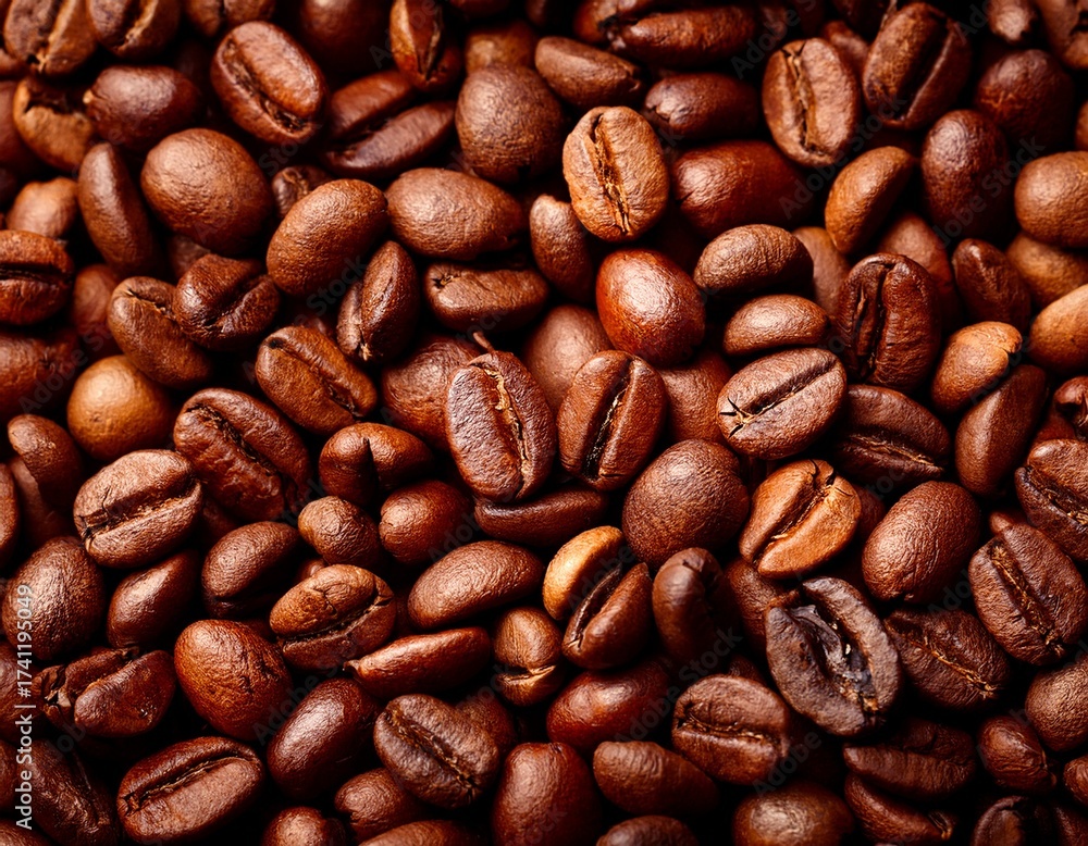 Naklejka premium roasted coffee beans background