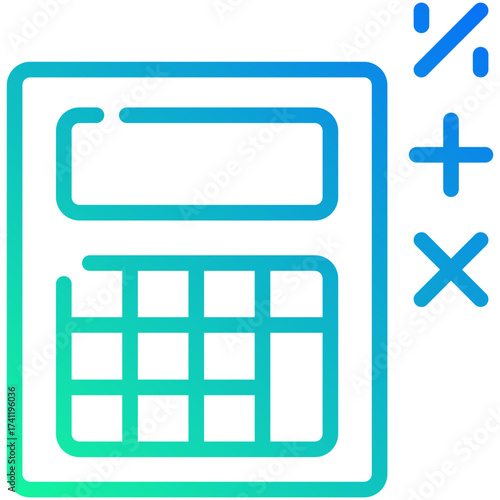 calculator gradient line icon