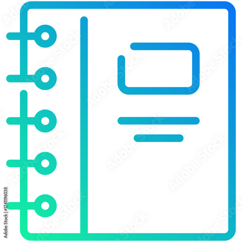 book gradient line icon