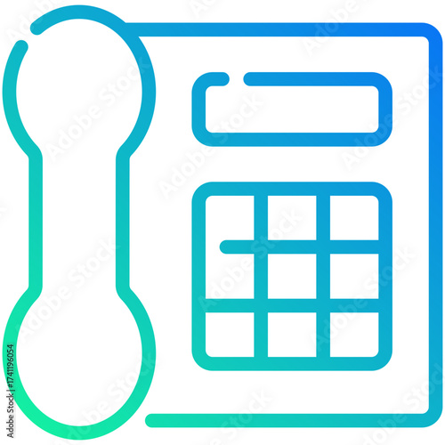 telephone gradient line icon