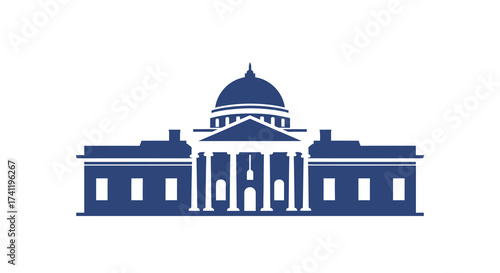Minimalist Flat Style Building Government Architecture Symbol Silhouette Icon