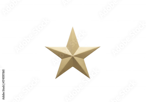 Golden Star Emblem isolated on a transparent background
