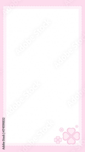Pastel Pink Wallpaper With Cute Heart Flower Decoration Vertical Motion Video Background
