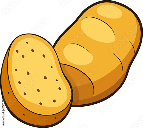 Potato Vector Illustration – Root Vegetable Clipart Design