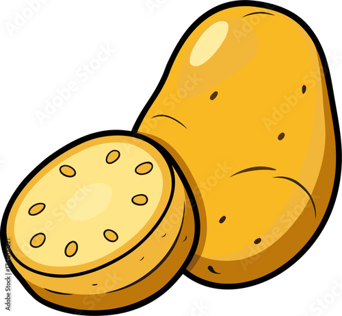 Potato Vector Illustration – Root Vegetable Clipart Design