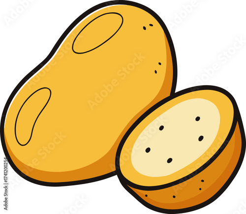 Potato Vector Illustration – Root Vegetable Clipart Design