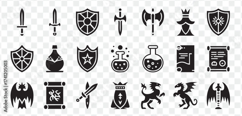 Medieval Fantasy Icons Set
