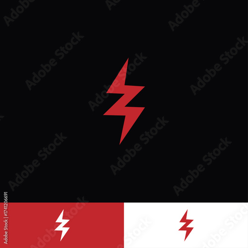 Minimalist Letter Z Lightning Bolt Logo with different three backgrounds.