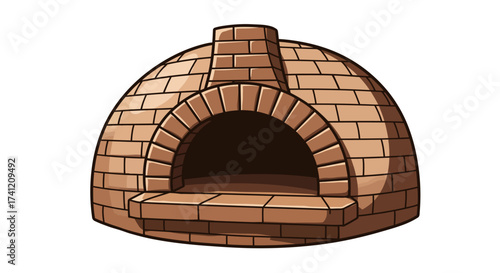 Brick oven for pizzas: rustic dome design ideal for outdoor cooking